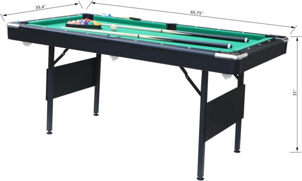 Billiard Table 65.75",6ft Folding Portable Pool Table Set for Family Game Room, Adult Rrec Room,Outdoor,Garage - Image 3