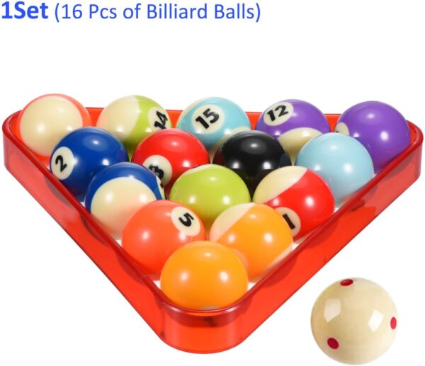 Billiard Balls Set - 16 Professional Pool Balls Billiard Balls Kit, Regulation Size, Apply to Pool Table Accessories (2-1/4", 57.2mm) - Image 5