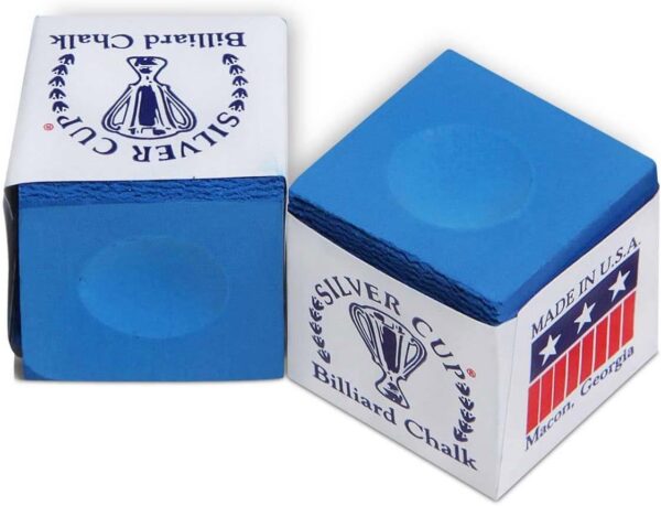 SILVER CUP Billiard CHALK - ONE DOZEN (Electric Blue) - Image 3