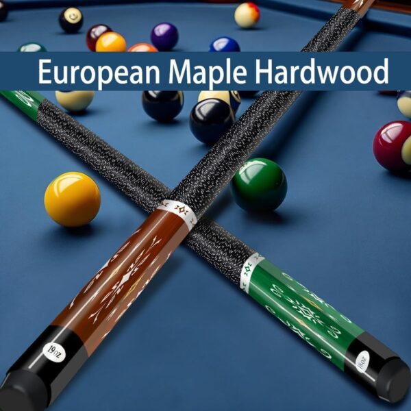 Pool Stick Set of 4, Pool Sticks for Adults with 4 Pool Cues Billiard Chalks, 58" Billiard Cue Sticks with Maple Wood for Professional Billiard Players - 18oz, 19oz, 20oz, 21oz - Image 9