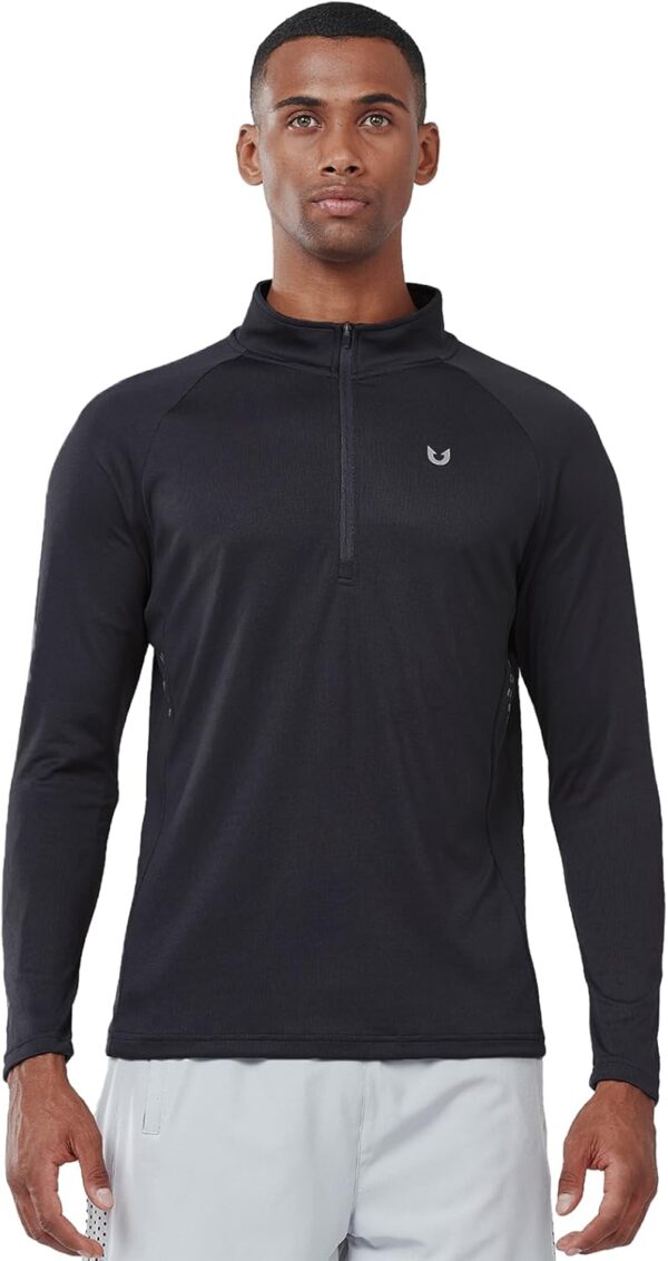 NORTHYARD Men's Running Shirt Long Sleeve Quarter Zip Pullover Moisture Wicking Quick Dry Athletic Workout Shirts - Image 3