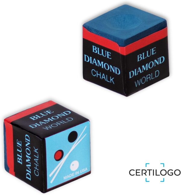 Blue Diamond Billiard Pool Cue Chalk w/Certilogo protection - 4 pcs by Longoni - Image 7