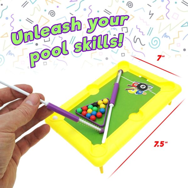 JA-RU 12 Inch Mini Pool Table Set (Mini Billiards) w/ 2 Cue Stick & Pool Balls. Portable Travel Size Mini Arcade Game. Office Desk Toys & Tabletop Games. Party Favors. 209 - Image 5