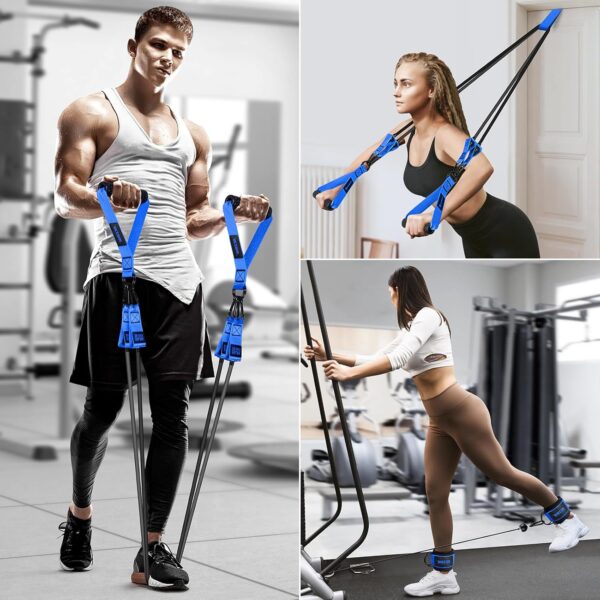 Heavy Exercise Bands Resistance Bands for Working Out, 300lbs/360lbs Fitness Workout Bands with Handles, Door Anchor, Leg Ankle Straps, Home Gym Workout Equipment for Men Strength Training Stretching - Image 7