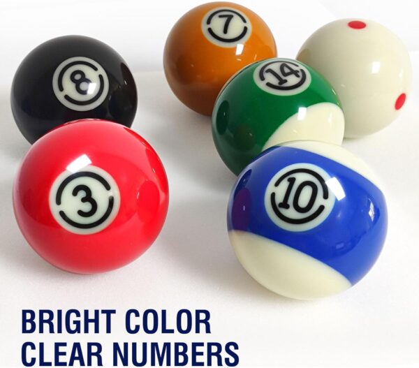 2-1/4" Pool Balls Billiard Set - 16 Resin Balls, Regulation Size & Weight, Complete Billiard Table Balls Set for Replacement, Pool Table Accessories & Billiards Pool Accessories - Image 6