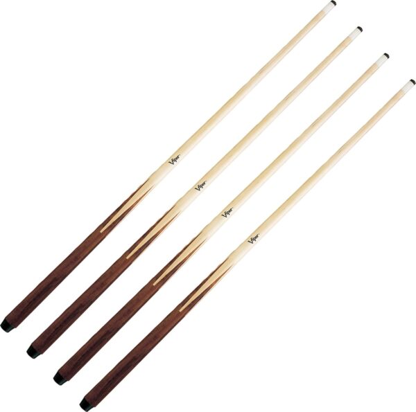 Viper One-Piece 57" Maple Bar Billiard Cues 4-Cue Assortment (18, 19, 20, and 21-Ounce Pool Cues) - Image 2