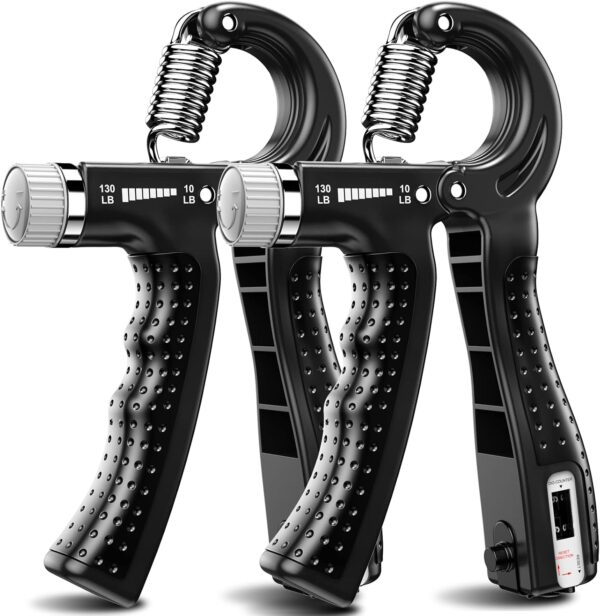 KDG Hand Grip Strengthener 2 Pack Adjustable Resistance 10-130 lbs Forearm Exerciser，Grip Strength Trainer for Muscle Building and Injury Recovery for Athletes - Image 2