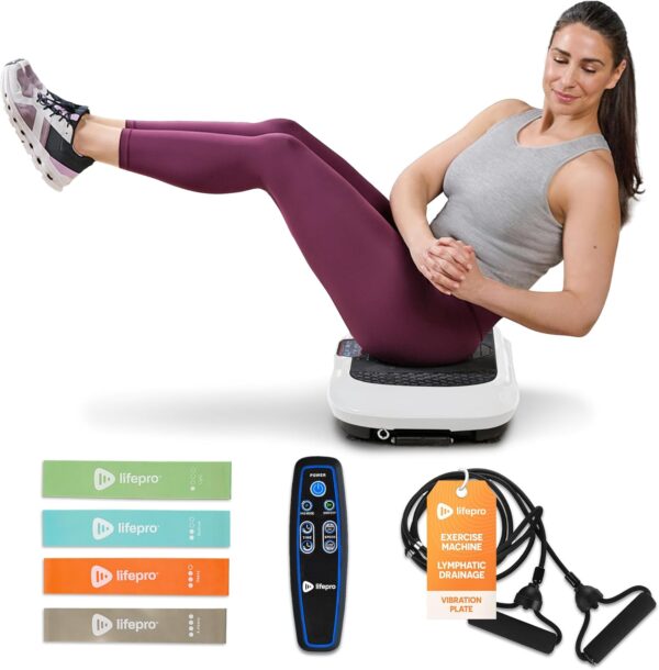 Lifepro Waver Vibration Plate Exercise Machine – High-Intensity Vibration for Muscle Activation, Full-Body Workout Vibrating Platform with Loop Bands, Fitness Equipment for Strength Toning & Fat Loss - Image 2