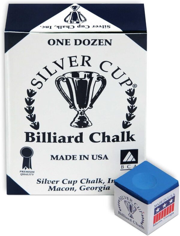 SILVER CUP Billiard CHALK - ONE DOZEN (Electric Blue) - Image 4