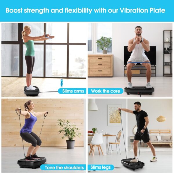 Vibration Plate Exercise Machine for Lymphatic Drainage Weight Loss,SoftGym Power Vibration Plate 300-400 Lbs Capacity Full Whole Body Workout Vibration Platform,Waver Vibration Plate for Home Fitness - Image 7