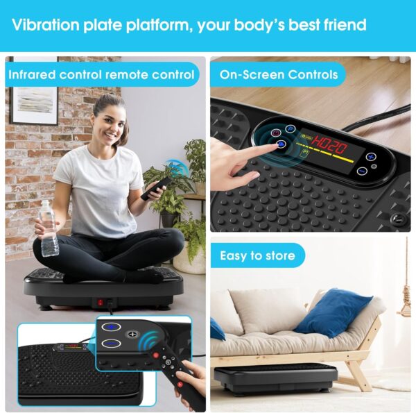 Vibration Plate Exercise Machine for Lymphatic Drainage Weight Loss,SoftGym Power Vibration Plate 300-400 Lbs Capacity Full Whole Body Workout Vibration Platform,Waver Vibration Plate for Home Fitness - Image 3