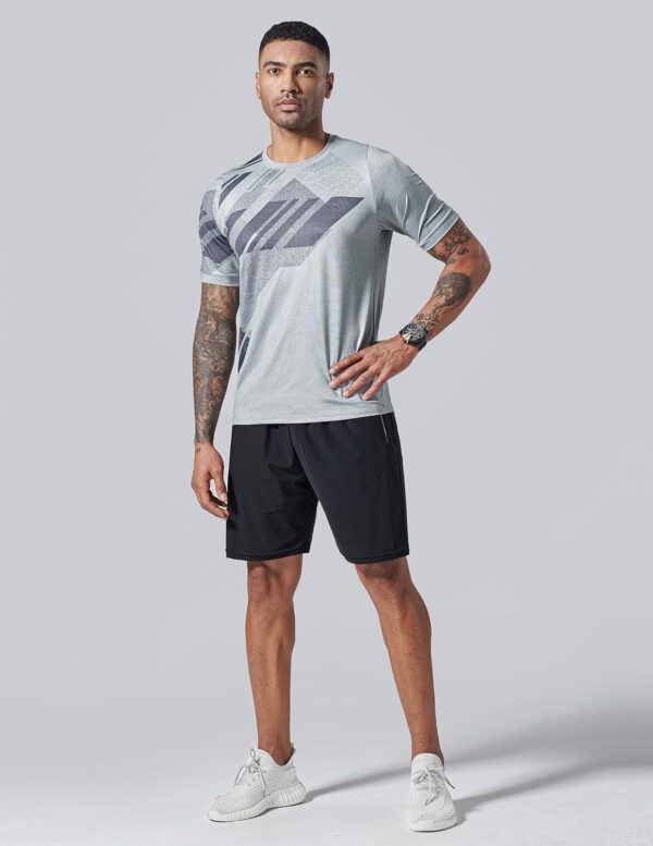 5 Pack Men’s Active Quick Dry Crew Neck T Shirts | Athletic Running Gym Workout Short Sleeve Tee Tops Bulk - Image 3