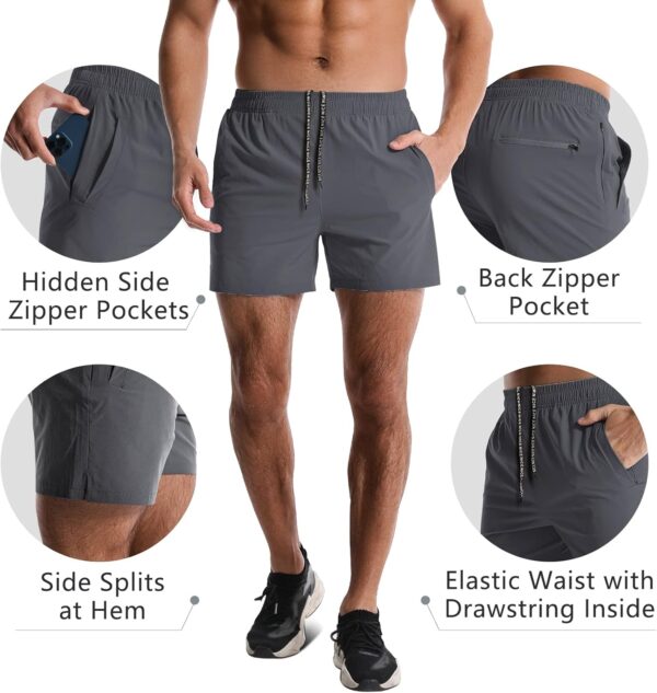 2 Pack Mens Athletic Shorts 5 Inch Quick Dry Gym Workout Shorts Men Lightweight Sports Running Shorts with Pockets - Image 5