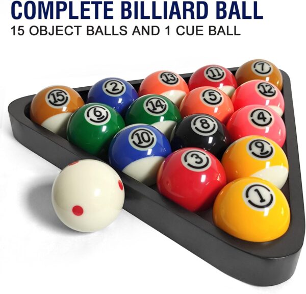 2-1/4" Pool Balls Billiard Set - 16 Resin Balls, Regulation Size & Weight, Complete Billiard Table Balls Set for Replacement, Pool Table Accessories & Billiards Pool Accessories - Image 3