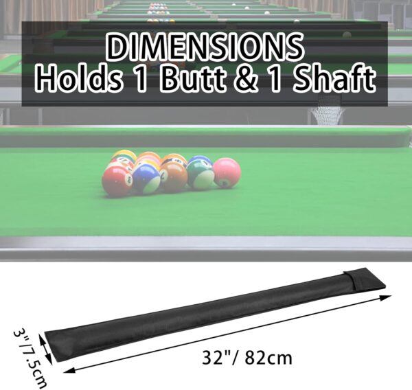 Pool Cue Case, Pool Stick Case for 1/2 Billiard Cue Stick Case, 32 Inches Long Snooker Storage Carrying Bag, Black - Image 3