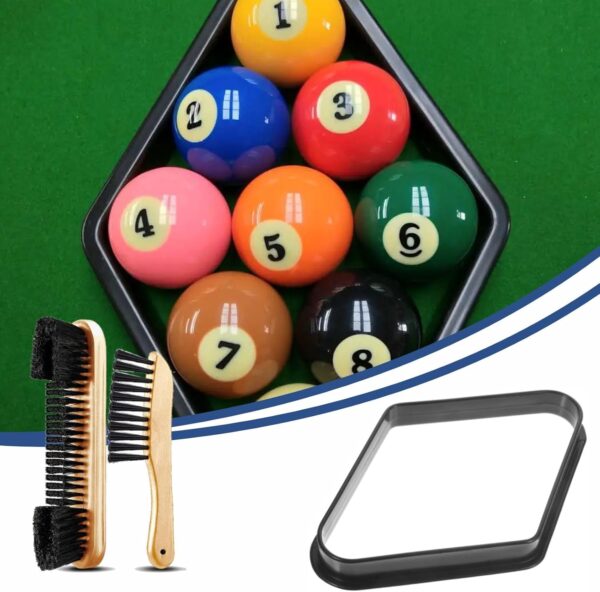 85Pcs Pools Table Accessories, Pool Balls Billiard Set with Triangle and Diamond Ball Holder Cue Chalks Pool Cue Tip Pool Sticks Table Sticker Cue Shaft Cloth Pool Table Brush Set - Image 8