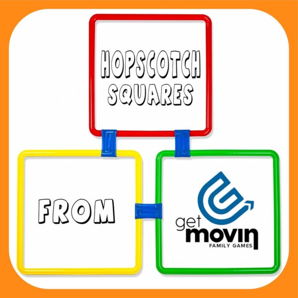 GETMOVIN SPORTS Hopscotch Squares Set with 2 Premium Beanbags Giant Sized 15 Inch Squares with 15 Connectors for Indoor/Outdoor Portable Fun Conditioning Agility Training - Image 7