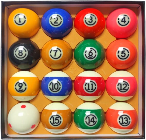 2-1/4" Pool Balls Billiard Set - 16 Resin Balls, Regulation Size & Weight, Complete Billiard Table Balls Set for Replacement, Pool Table Accessories & Billiards Pool Accessories - Image 2