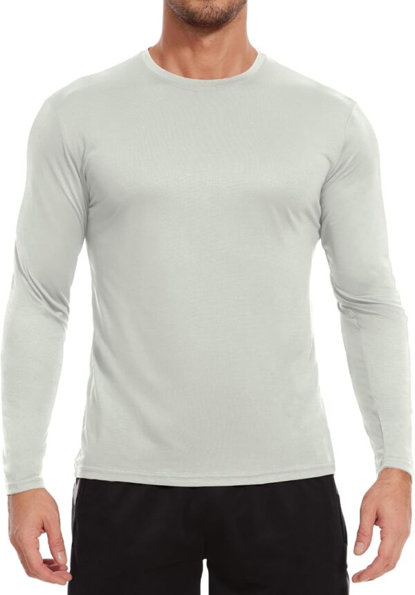 6/7 Pack Men Dry Fit Workout Long Sleeve Athletic Gym UPF SPF UV Sun Protection Quick Dry Lightweight Shirts - Image 3