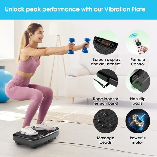 Vibration Plate Exercise Machine for Lymphatic Drainage Weight Loss,SoftGym Power Vibration Plate 300-400 Lbs Capacity Full Whole Body Workout Vibration Platform,Waver Vibration Plate for Home Fitness - Image 4