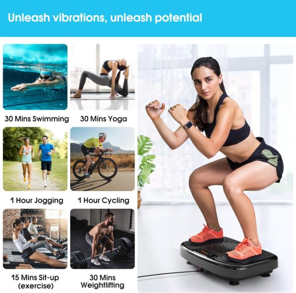 Vibration Plate Exercise Machine for Lymphatic Drainage Weight Loss,SoftGym Power Vibration Plate 300-400 Lbs Capacity Full Whole Body Workout Vibration Platform,Waver Vibration Plate for Home Fitness - Image 5