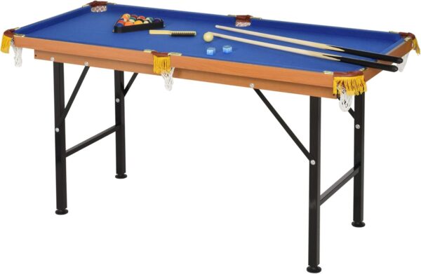 Soozier 55" Portable Folding Billiards Table Game Pool Table for Whole Family Number Use with Cues, Ball, Rack, Chalk - Image 2