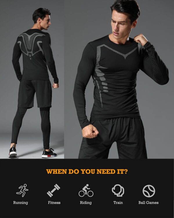 BOOMCOOL 5PCS Gym Clothes for Men Workout Sets - Image 4