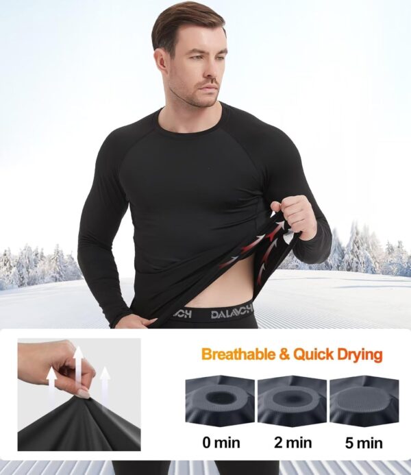 4/5 Pack Thermal Compression Shirts for Men Long Sleeve Running Gear Undershirt Base Layer for Winter Cold Weather - Image 4