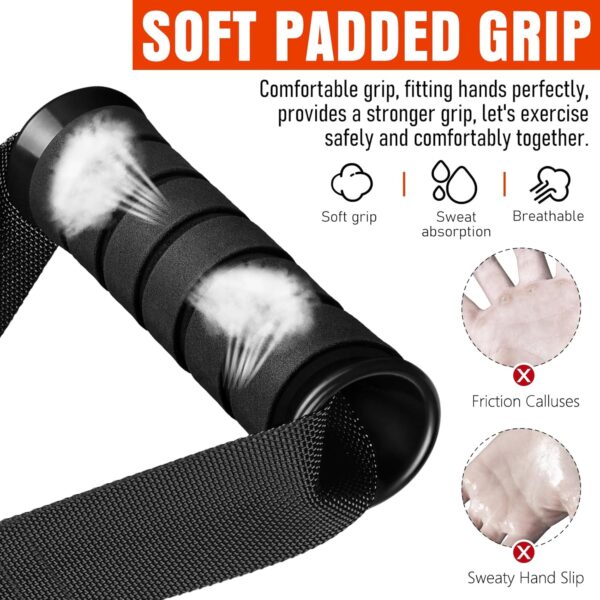 Heavy Duty Exercise Handles, Gym Handles for Cable Machine Attachment, Grip Gym Equipment, Resistance Bands, and Weight Lifting (Set of 2) - Image 5