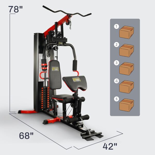 Home Gym, Multifunctional Workout Equipment with Leg Press, Exercise Equipment for Home with Pulley System, Home Gym Equipment for Full Body Strength Training - Image 8