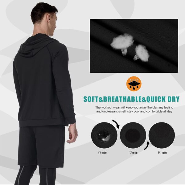 mens 5pcs Men's Compression Sets Pants Long Sleeve Shirt Athletic Shorts Running JacketShirt - Image 4