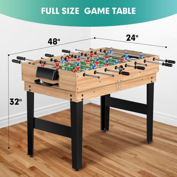 12-in-1 Game Table - 48" Combo Game Table, Ping Pong Table, Foosball Table, Air Hockey Table, Pool Table - Sports Arcade Games with Accessories - Ideal for Game Rooms and Family Game Nights! - Image 5