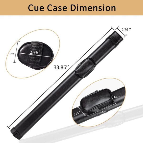 Billiard Cue Cases,Hard Pool Cue Case,Cue Stick Case 1 Stick 2 Holes,PU Cue Stick Case Bag - Image 3