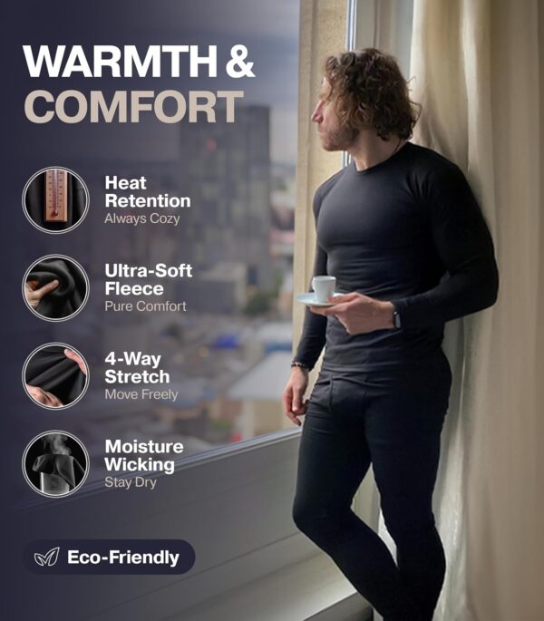 Thermajohn Long Johns Thermal Underwear for Men Fleece Lined Base Layer Set for Cold Weather - Image 3