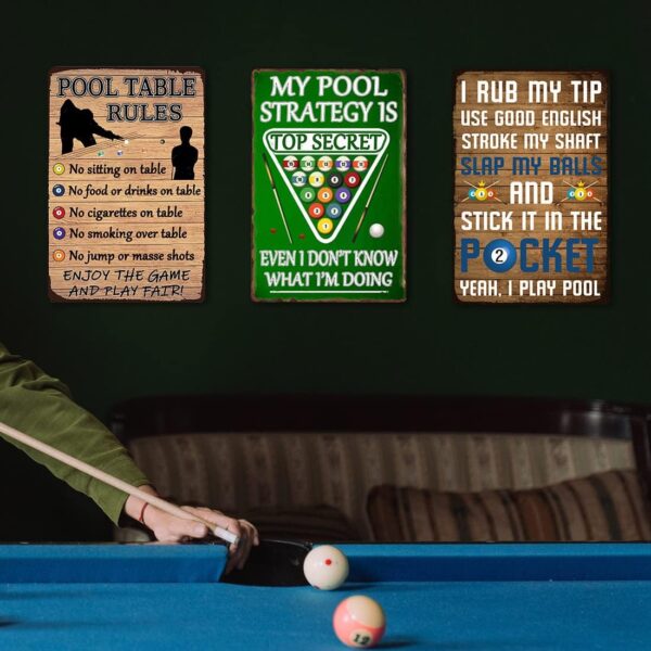 Funny Billiards Tin Sign Pool Table Accessories Pool Room Decor Playing Pool Metal Sign Billiards Gifts For Men Billiard Hall Decoration Signs 8 X 12 Inches - Image 5