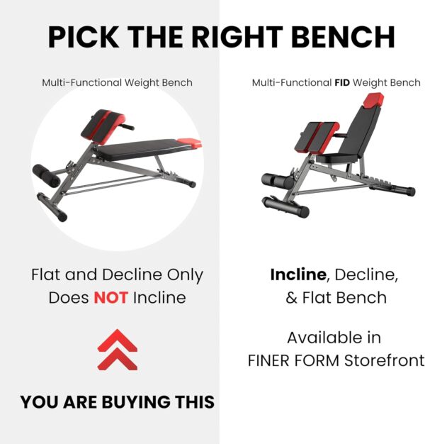 Finer Form Multi-Functional Weight Bench for Full All-in-One Body Workout – Versatile Adjustable Workout Bench for Home Gym. Fitness equipment perfect for Back HyperExtension, Bench Press, Roman Chair Exercise, Sit up. Adjusts to Decline or Flat Bench. - Image 3