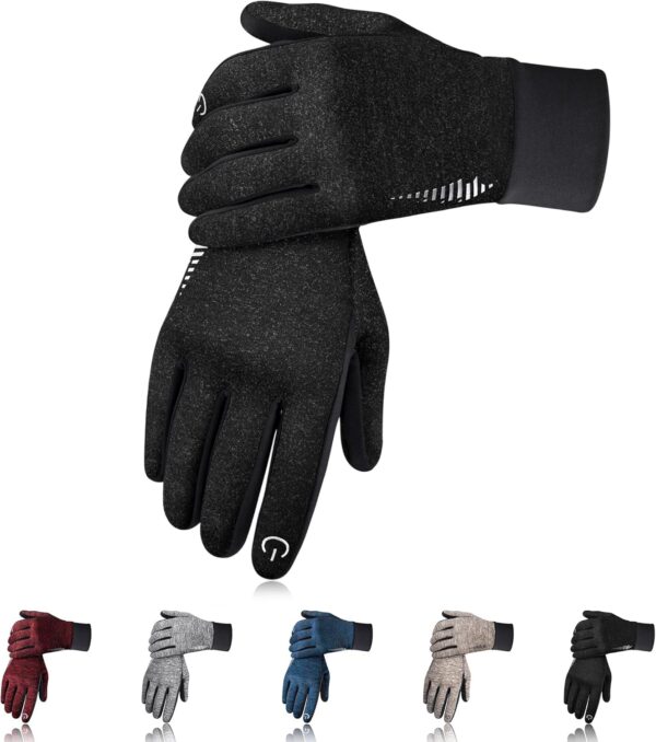 rivmount Lightweight Winter Running Gloves, Touch Screen & Anti-Slip Warm Thermal Glove Liners, Cool Weather Driving Cycling Hiking Biking Walking Sporting for Women Men - Image 2