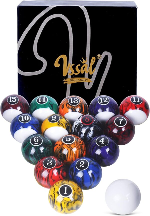 Billiard Balls Set Pool Table Balls Marble-Swirl Style 16 Ball Set - Image 2