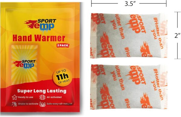 Hand Warmers - Up to 11 Hours of Heat, Super Long Lasting - Easy, All Natural - Air Activated, for Body, Hands & Toes - Odorless Hot Hand Warmer - Sport Temp - Image 3