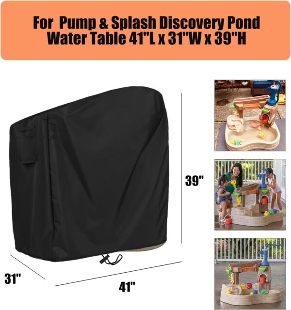 Kids Water Table Cover,Water Table Cover,Kids Water Sensory Table Pool Cover,Waterproof Dust Proof (Black) - Image 3