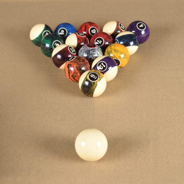 2-1/4”(57.15mm) Pool Ball Set, Pool Table Balls, Complete 16 Marble Billiard Ball Set - Image 3