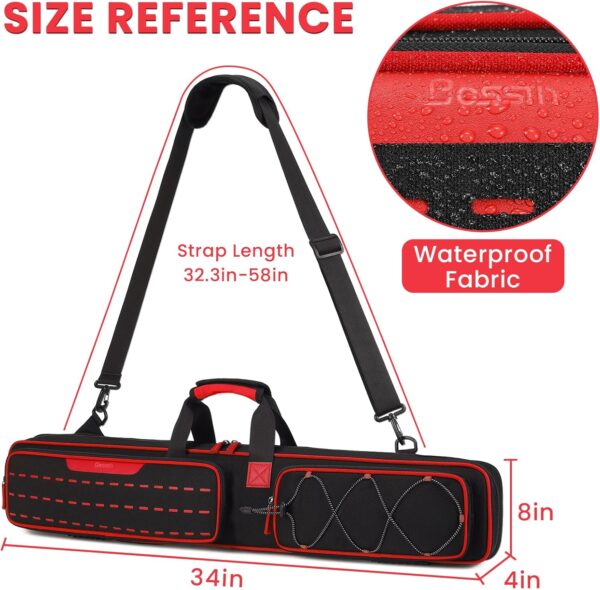 BOSSTIN Pool Cue Case, 3x4 / 5x5 Pool Stick Billiard Cue Accessories Soft Padded Bag Case - Image 6