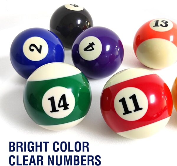 2-1/4" Pool Balls Billiard Set - 16 Resin Balls, Regulation Size & Weight, Complete Pool Table Balls Set for Replacement, Pool Table Accessories & Billiards Pool Accessories - Image 6