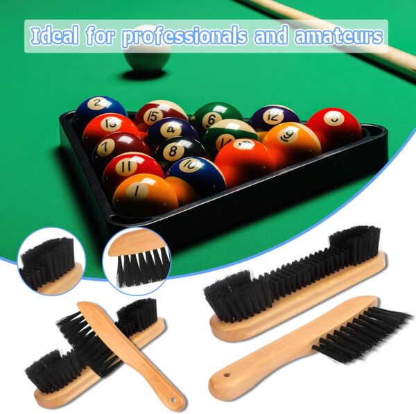 CONLI 10 Pcs Pool Cleaning Kit Billiards Pool Accessories Solid Wood Pool Table Brush Rail Brush Billiards Cleaning Tools for Pool Table Felt - Image 5