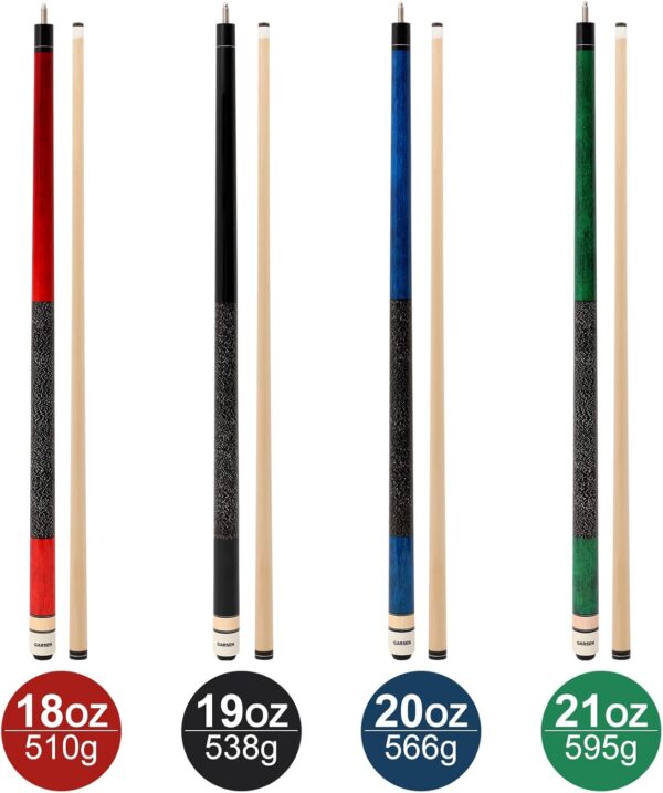 4 Pieces Pool Cue Stick 58 inch 18 oz 19 oz 20 oz 21 oz Billiard House Bar Pool Stick - Image 3