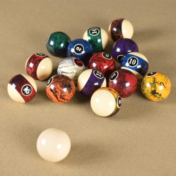 2-1/4”(57.15mm) Pool Ball Set, Pool Table Balls, Complete 16 Marble Billiard Ball Set - Image 4