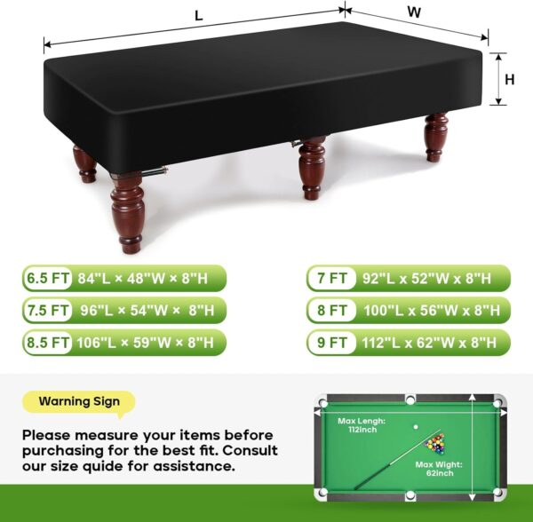 K-Musculo Pool Table Cover, 420D Billiard Table Cover, Waterproof and Tearproof,6.5/7/7.5/8/8.5/9 FT - Image 5