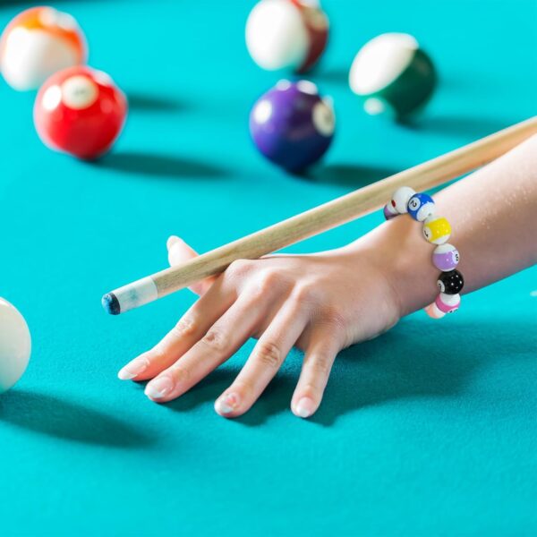 Billiard Ball Themed Acetate Hair Clip & Beaded Bracelet Set – For Women Girls Billiards Enthusiasts Gift - Image 4