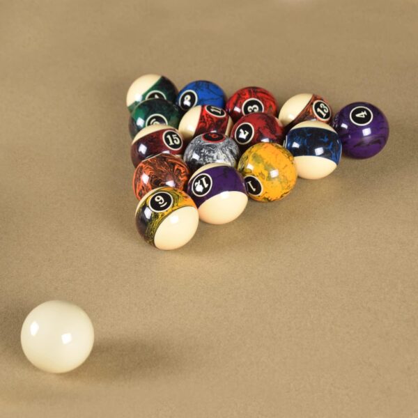 2-1/4”(57.15mm) Pool Ball Set, Pool Table Balls, Complete 16 Marble Billiard Ball Set - Image 5