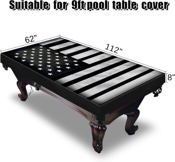 Pool Table Cover, Waterproof & Dustproof Outdoor/Indoor Polyester Taffeta Cloth Table Cover，Billiard Pool Table Cover Scratch-Resistant (9ft) - Image 3